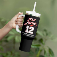 Team Jesus 12 Christian Sports Style Tumbler With Handle Go And Make Disciples Matthew 28:19 Faith Athletic Inspired Gift