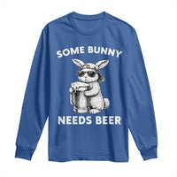 Some Bunny Needs Beer Funny Easter Drinking Humor Long Sleeve Shirt Cool Rabbit with Sunglasses Graphic Gift