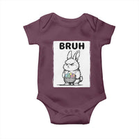 Bruh Angry Easter Bunny with Eggs Basket Baby Onesie Funny Rabbit Meme Humor Graphic Gift