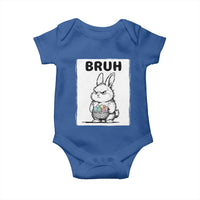 Bruh Angry Easter Bunny with Eggs Basket Baby Onesie Funny Rabbit Meme Humor Graphic Gift