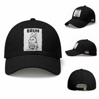 Bruh Angry Easter Bunny with Eggs Basket Baseball Cap Funny Rabbit Meme Humor Graphic Gift