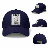 Bruh Angry Easter Bunny with Eggs Basket Baseball Cap Funny Rabbit Meme Humor Graphic Gift