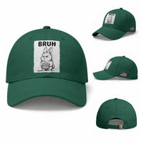 Bruh Angry Easter Bunny with Eggs Basket Baseball Cap Funny Rabbit Meme Humor Graphic Gift