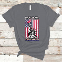 Funny Pickleball T Shirt Pickleball And Freedom Funny 4th of July American Flag Pickleball Lover USA Lover Gifts - Wonder Print Shop