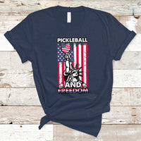 Funny Pickleball T Shirt Pickleball And Freedom Funny 4th of July American Flag Pickleball Lover USA Lover Gifts - Wonder Print Shop