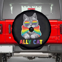 Ally Cat with Pride Cape Spare Tire Cover Rainbow LGBTQ+ Support