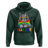 Ally Cat with Pride Cape Hoodie Rainbow LGBTQ+ Support