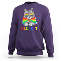 Ally Cat with Pride Cape Sweatshirt Rainbow LGBTQ+ Support
