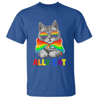 Ally Cat with Pride Cape T Shirt Rainbow LGBTQ+ Support