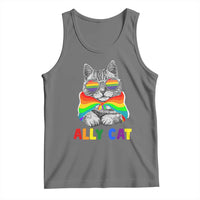 Ally Cat with Pride Cape Tank Top Rainbow LGBTQ+ Support