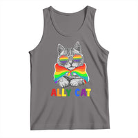 Ally Cat with Pride Cape Tank Top Rainbow LGBTQ+ Support