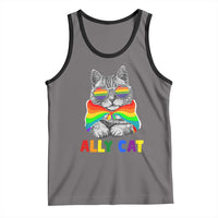 Ally Cat with Pride Cape Tank Top Rainbow LGBTQ+ Support