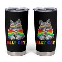 Ally Cat with Pride Cape Tumbler Cup Rainbow LGBTQ+ Support