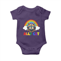 Ally Street Cat Rainbow Raccoon Baby Onesie Funny LGBTQ+ Pride Support
