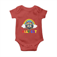 Ally Street Cat Rainbow Raccoon Baby Onesie Funny LGBTQ+ Pride Support