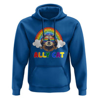 Ally Street Cat Rainbow Raccoon Hoodie Funny LGBTQ+ Pride Support