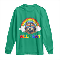 Ally Street Cat Rainbow Raccoon Long Sleeve Shirt Funny LGBTQ+ Pride Support
