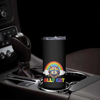 Ally Street Cat Rainbow Raccoon Skinny Tumbler Funny LGBTQ+ Pride Support