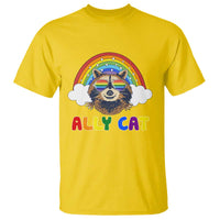 Ally Street Cat Rainbow Raccoon T Shirt Funny LGBTQ+ Pride Support