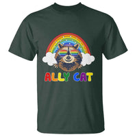 Ally Street Cat Rainbow Raccoon T Shirt Funny LGBTQ+ Pride Support