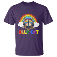 Ally Street Cat Rainbow Raccoon T Shirt Funny LGBTQ+ Pride Support