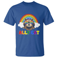 Ally Street Cat Rainbow Raccoon T Shirt Funny LGBTQ+ Pride Support