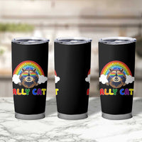 Ally Street Cat Rainbow Raccoon Tumbler Cup Funny LGBTQ+ Pride Support