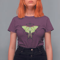 Nature Inspired Illustration Luna Moth Entomology Alchemy Mystic Moon T-Shirt for Women, Moth T-shirt, Spirituality Shirt T Shirt For Women - Wonder Print Shop