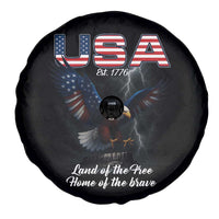 Bold Patriotic American Eagle Spare Tire Cover Land of the Free Home of the Brave Est 1776