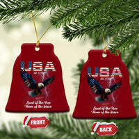 Bold Patriotic American Eagle Ceramic Ornament Land of the Free Home of the Brave Est 1776 - Wonder Print Shop