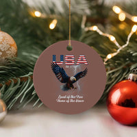 Bold Patriotic American Eagle Ceramic Ornament Land of the Free Home of the Brave Est 1776 - Wonder Print Shop