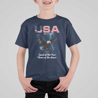 Bold Patriotic American Eagle T Shirt For Kid Land of the Free Home of the Brave Est 1776