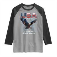 Bold Patriotic American Eagle Raglan Shirt Land of the Free Home of the Brave Est 1776