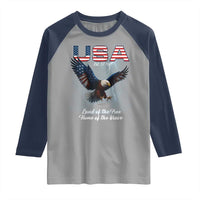 Bold Patriotic American Eagle Raglan Shirt Land of the Free Home of the Brave Est 1776