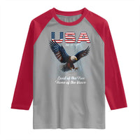 Bold Patriotic American Eagle Raglan Shirt Land of the Free Home of the Brave Est 1776