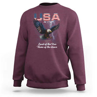 Bold Patriotic American Eagle Sweatshirt Land of the Free Home of the Brave Est 1776