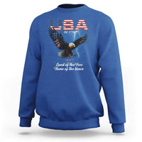 Bold Patriotic American Eagle Sweatshirt Land of the Free Home of the Brave Est 1776