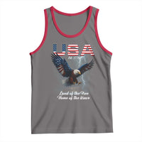 Bold Patriotic American Eagle Tank Top Land of the Free Home of the Brave Est 1776