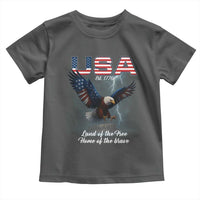 Bold Patriotic American Eagle Toddler T Shirt Land of the Free Home of the Brave Est 1776