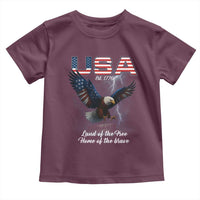 Bold Patriotic American Eagle Toddler T Shirt Land of the Free Home of the Brave Est 1776