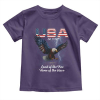 Bold Patriotic American Eagle Toddler T Shirt Land of the Free Home of the Brave Est 1776