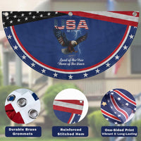 Bold American Bald Eagle Patriotic Fan Flag Land of the Free Home of the Brave Est 1776