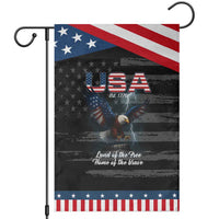 Bold Patriotic American Eagle Garden Flag Land of the Free Home of the Brave Est 1776