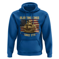 Rejecting Kings Since 1776 Hoodie Historic Ship Sailboat Distressed American Flag
