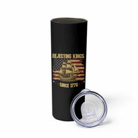 Rejecting Kings Since 1776 Skinny Tumbler Historic Ship Sailboat Distressed American Flag