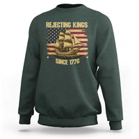 Rejecting Kings Since 1776 Sweatshirt Historic Ship Sailboat Distressed American Flag