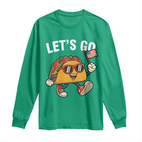 Let’s Go Taco Patriotic Long Sleeve Shirt Funny 4th of July Food Humor