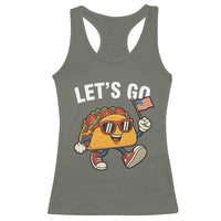 Let’s Go Taco Patriotic Racerback Tank Top Funny 4th of July Food Humor