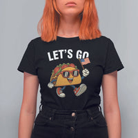Let’s Go Taco Patriotic T Shirt For Women Funny 4th of July Food Humor