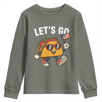 Let’s Go Taco Patriotic Youth Sweatshirt Funny 4th of July Food Humor